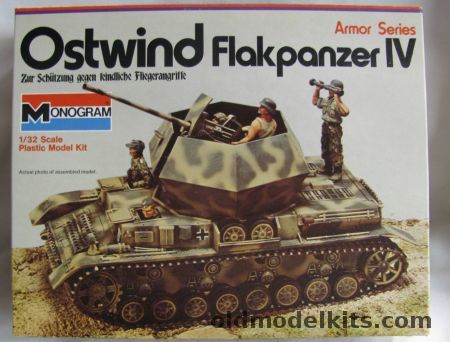 Monogram 1/32 Ostwind Flakpanzer IV With Diorama Sheet, 7582 plastic model kit